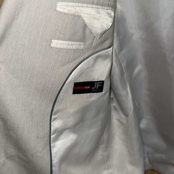 JF, J. Ferrar Slim Suit Jacket Men's Cream Blazer - Picture 5 of 7